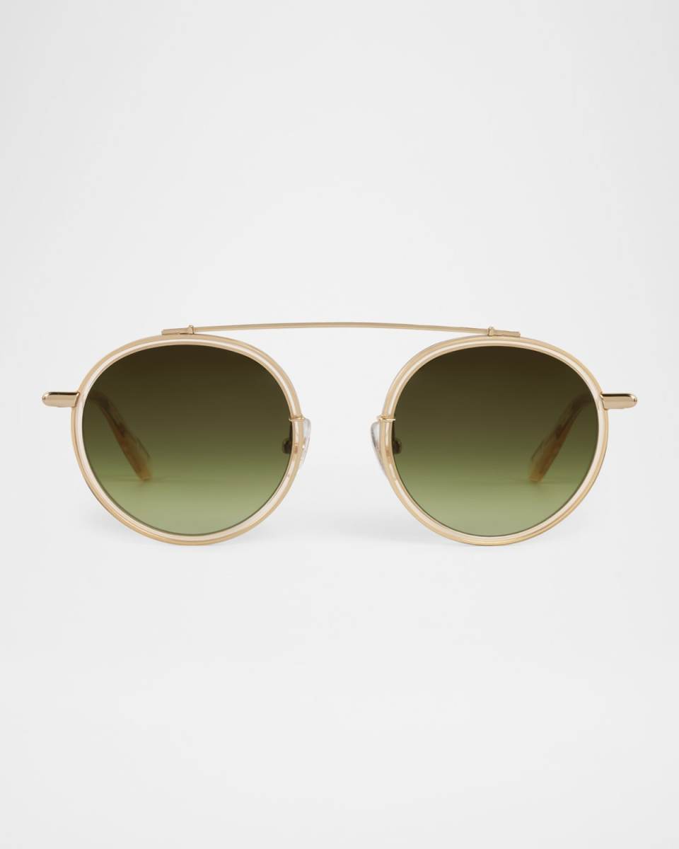 Conti Acetate & Stainless Steel Round Sunglasses